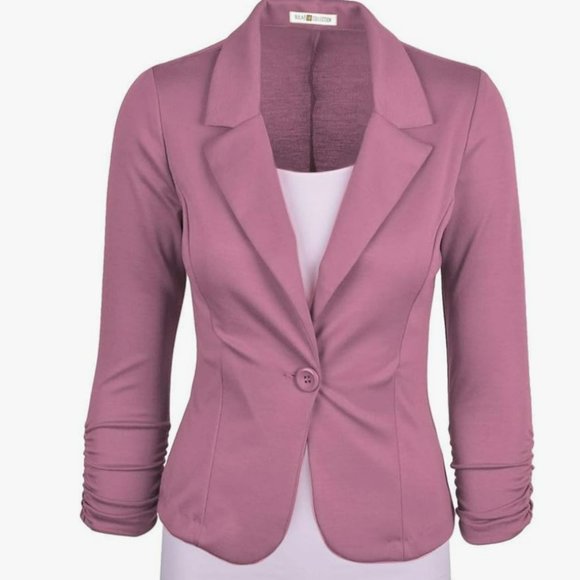 Women's Casual Work Solid Knit Blazer_Mauve color_Size Large_Never worn - Picture 1 of 3